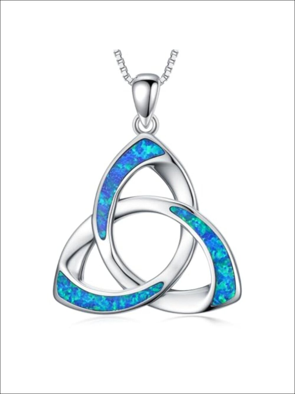 Celtic Knot Opal Pendant Necklace Women Irish Jewelry Gift